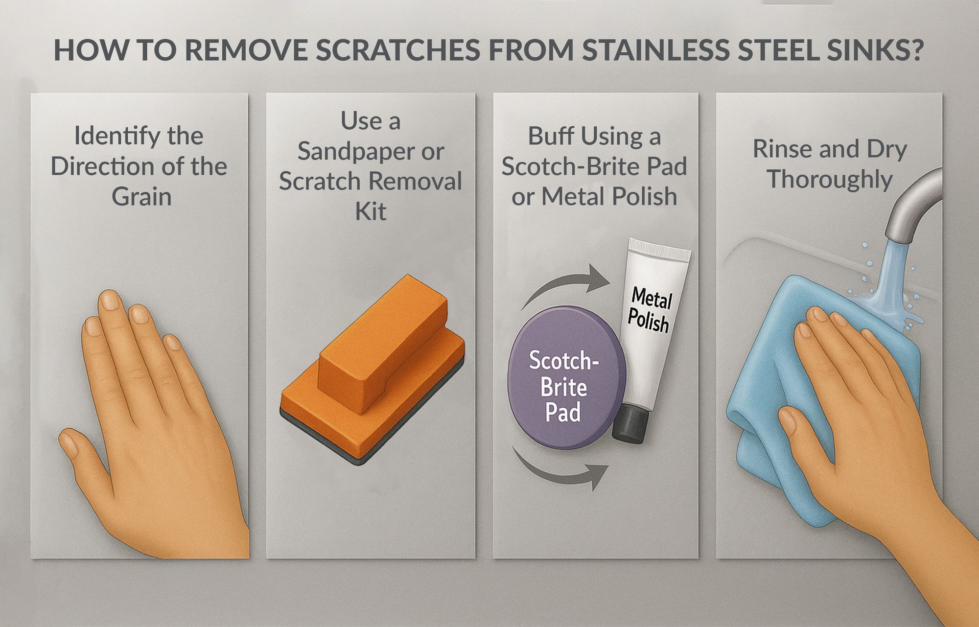 How to Remove Scratches from Stainless Steel Sinks