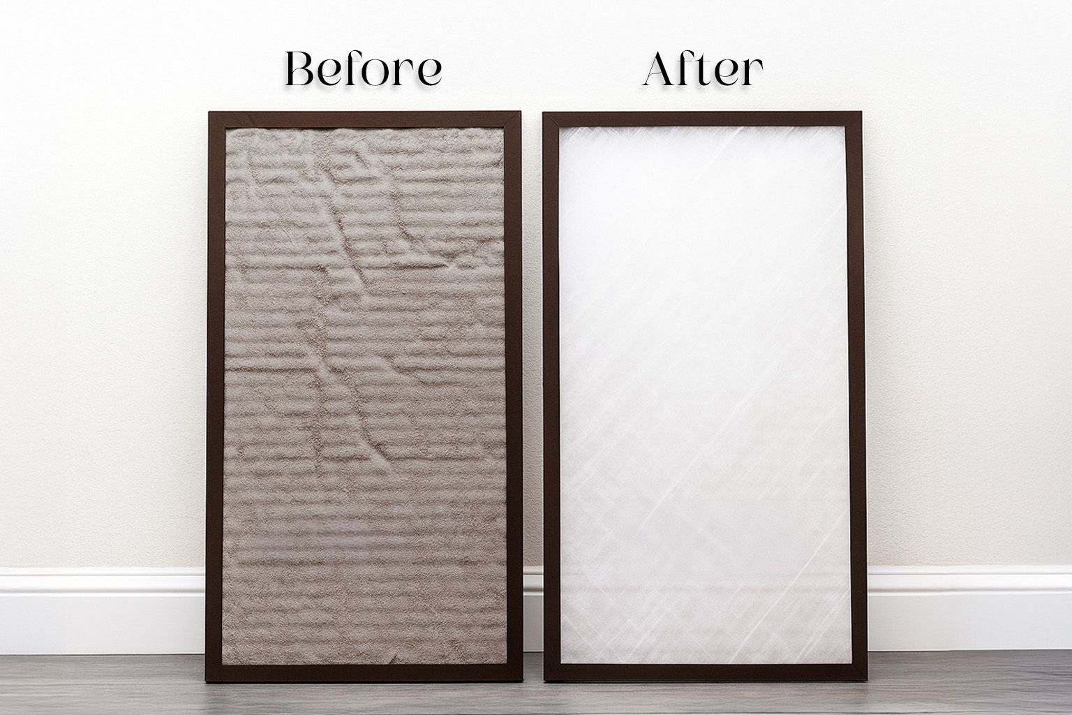Before and After replacing the air filter