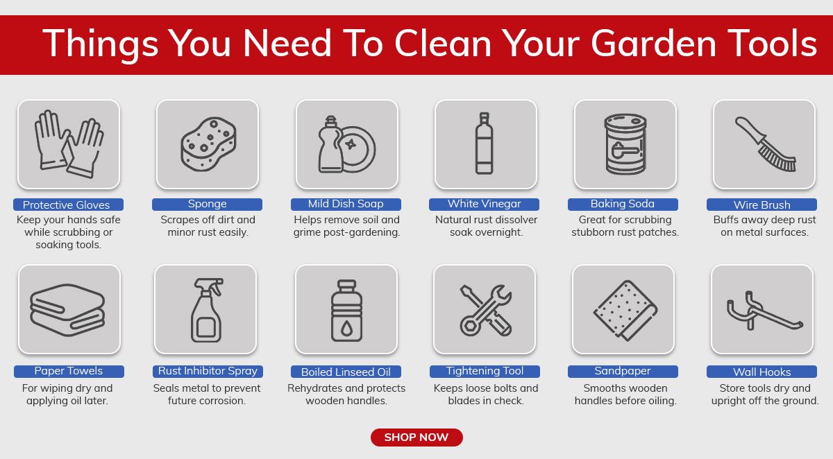 Things you need to clean your Garden tools