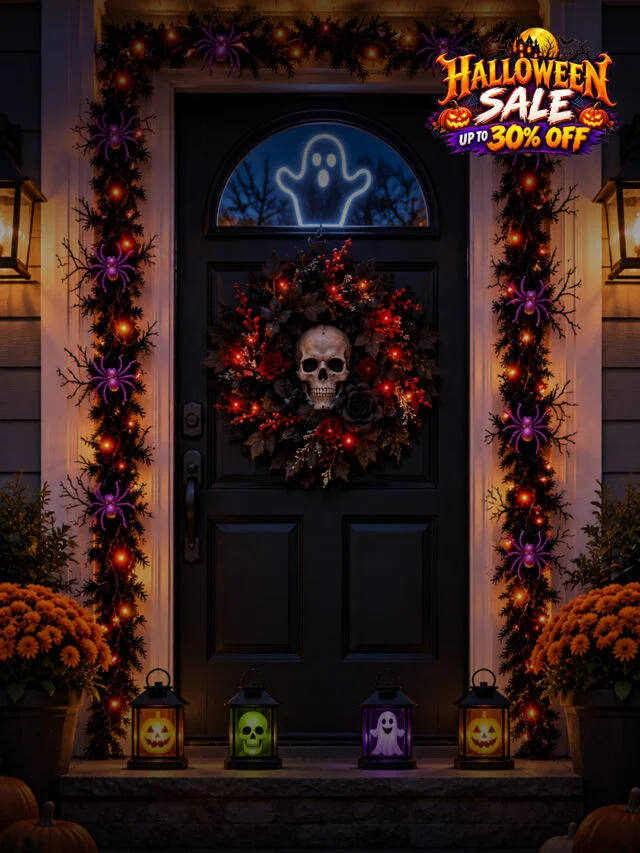 5 Spook-Worthy Solar/Battery-Operated Ideas for Your Front Door