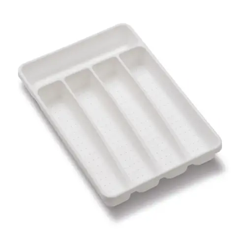 Cutlery Tray 1.8" H X 9" W X 12.9" D Plastic White