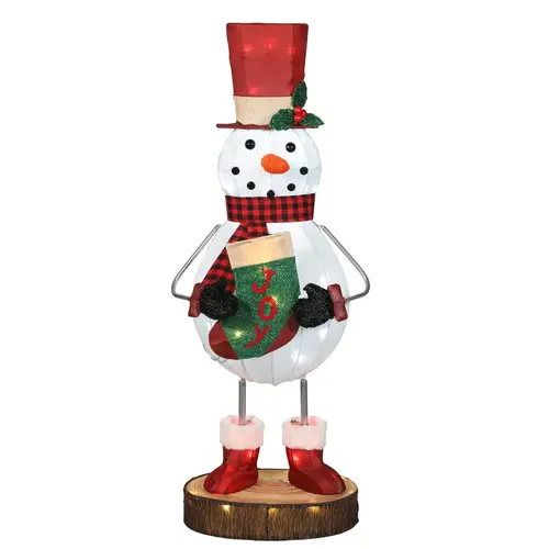 Yard Decor LED Warm White Snowman 3 ft.