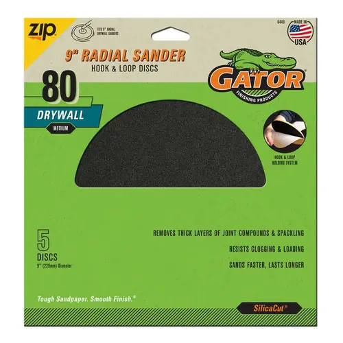 Sanding Disc 9" Silicon Carbide Hook and Loop Drywall 80 Grit Medium Sanding Disc 9" Silicon Carbide Hook and Loop Drywall 80 Grit Medium