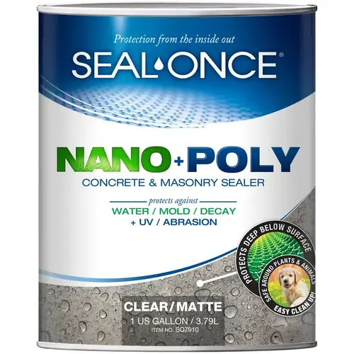 Concrete and Masonry Sealer Nano+Poly Matte Clear Water-Based 1 gal Clear - pack of 4 Concrete and Masonry Sealer Nano+Poly Matte Clear Water-Based 1 gal Clear - pack of 4