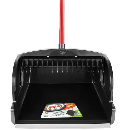 Dust Pan High Power Plastic Upright Large Scoop Black