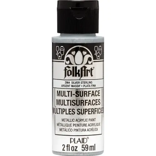 Hobby Paint Metallic Sterling Silver 2 oz Sterling Silver Hobby Paint Metallic Sterling Silver 2 oz Sterling Silver