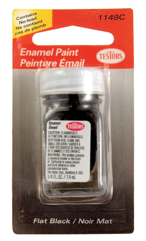 Testors Hobby Paint Flat Black 0.25 oz Black - pack of 6 1149C-2-XCP6