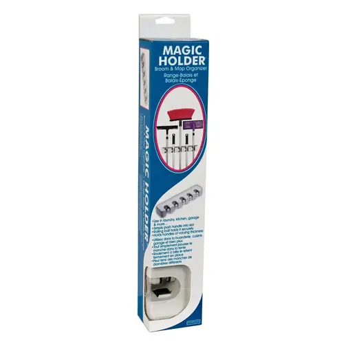 Mop Holder Magic Holder 3-1/8" H X 2-1/2" W X 17-1/2" L White White
