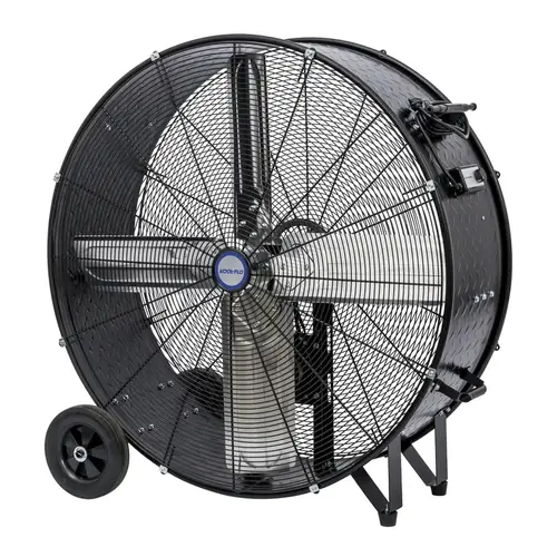 Drum Fan 48.9" H X 42" D 2 speed Powder-Coated Steel Drum Fan 48.9" H X 42" D 2 speed Powder-Coated Steel