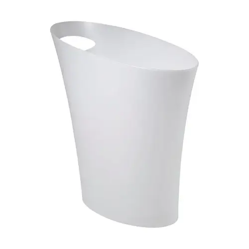 Wastebasket Skinny 2 gal White Plastic Modern White