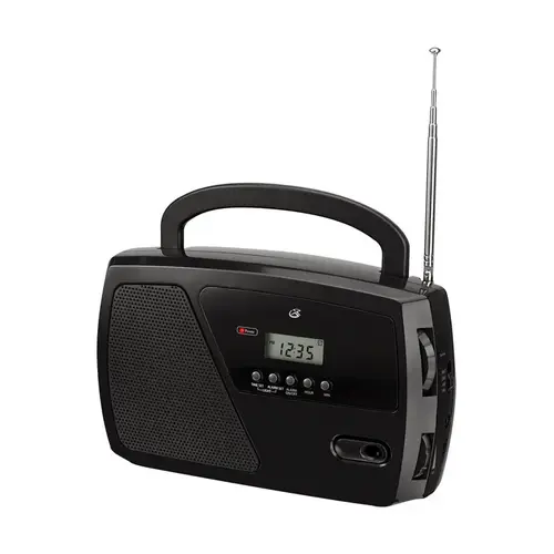 AM/FM Clock Radio Black Digital Plug-In Black AM/FM Clock Radio Black Digital Plug-In Black