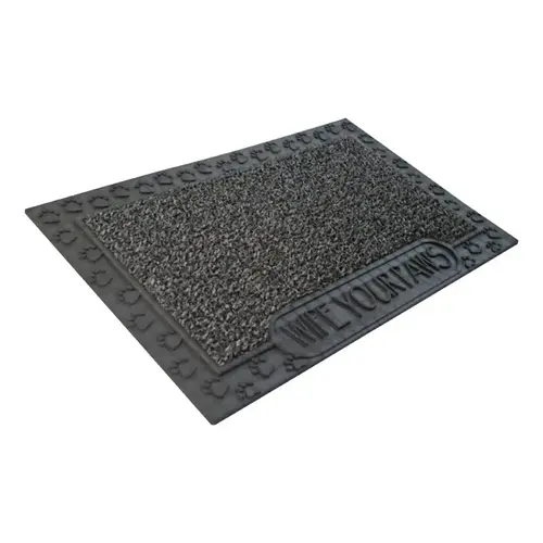 Door Mat 30" L X 18" W Black Wipe Your Paws Polyethylene Black Door Mat 30" L X 18" W Black Wipe Your Paws Polyethylene Black