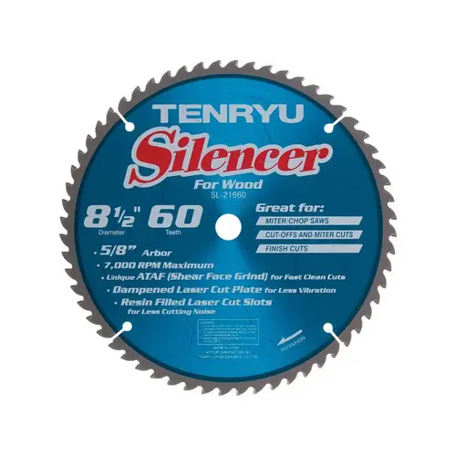 Saw Blade Silencer 8-1/2" D X 5/8" Steel 60 teeth Saw Blade Silencer 8-1/2" D X 5/8" Steel 60 teeth