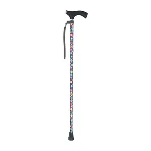 Brazos Walking Sticks 502-2000-5100 Aluminum Adjustable Folding Walking Stick Canes - Bubbles Black