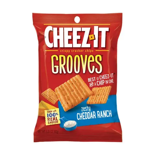 Crackers Grooves Zesty Cheddar Ranch 3.25 oz Pegged Crackers Grooves Zesty Cheddar Ranch 3.25 oz Pegged