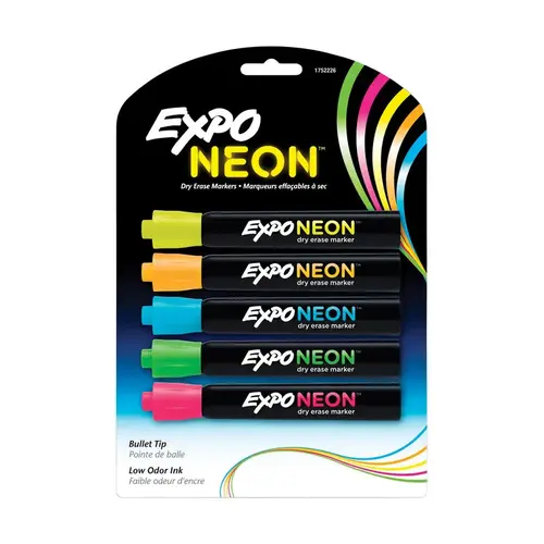 Dry Erase Markers Low Odor Neon Color - pack of 6 Dry Erase Markers Low Odor Neon Color - pack of 6