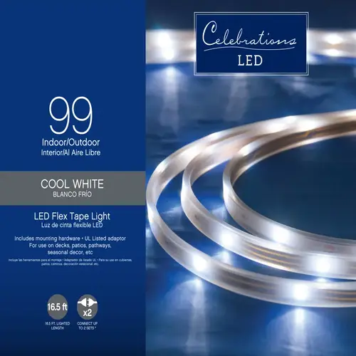 Christmas Lights LED Cool White 99 ct Rope 16.4 ft.
