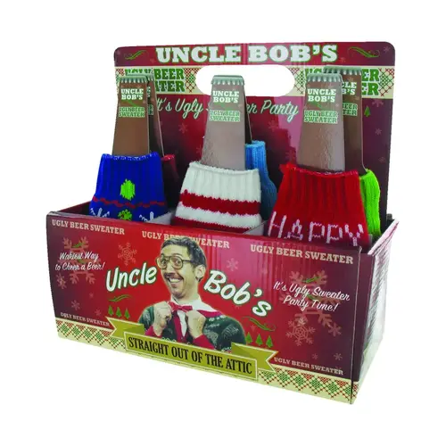 Koozie Sweater Uncle Bob's Ugly Christmas Polyester Assorted - pack of 24 Koozie Sweater Uncle Bob's Ugly Christmas Polyester Assorted - pack of 24