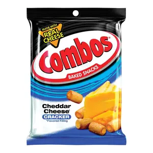 Combos 273755-XCP12 Filled Crackers Baked Snacks Cheddar Cheese 6.3 oz Packet - pack of 12