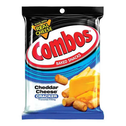 Filled Crackers Baked Snacks Cheddar Cheese 6.3 oz Packet - pack of 12