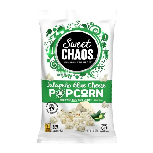 Popcorn Delightfully Disruptive Jalapeno Blue Cheese 6 oz Bagged Popcorn Delightfully Disruptive Jalapeno Blue Cheese 6 oz Bagged