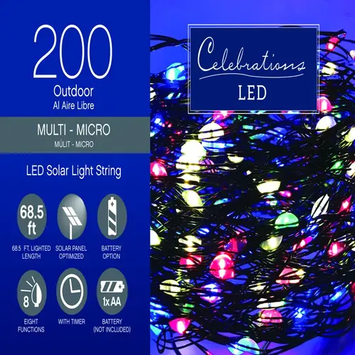 Christmas Light Bulbs LED Micro Multicolored 200 ct String 16.24 ft. Christmas Light Bulbs LED Micro Multicolored 200 ct String 16.24 ft.