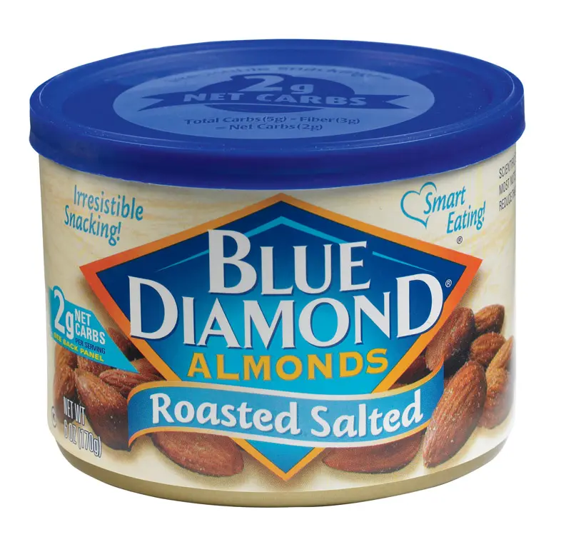 Blue Diamond Almonds Roasted Salted 6 oz Can - pack of 12 02970-XCP12