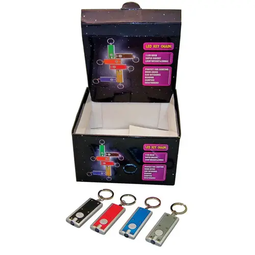 Key Chain Plastic Assorted LED Assorted - pack of 72