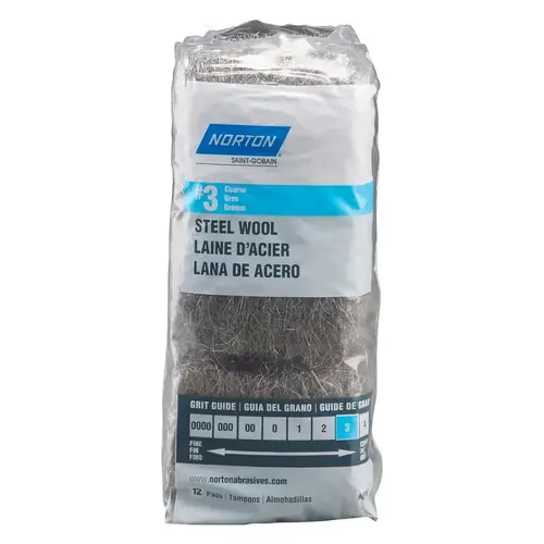 076607 Abrasive Wool, 2-1/2 in L, 4 in W, 3 Grit, Coarse 076607 Abrasive Wool, 2-1/2 in L, 4 in W, 3 Grit, Coarse