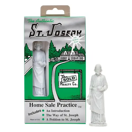 St. Joseph Statue Home Sale Practice Religious Plastic Statue Gray