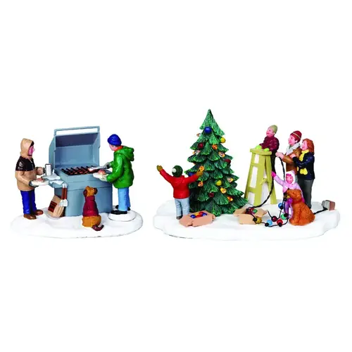 Christmas Village Multicolor Grillin & Chillin and Around the Christmas Tree Multicolor - pack of 12 Christmas Village Multicolor Grillin & Chillin and Around the Christmas Tree Multicolor - pack of 12