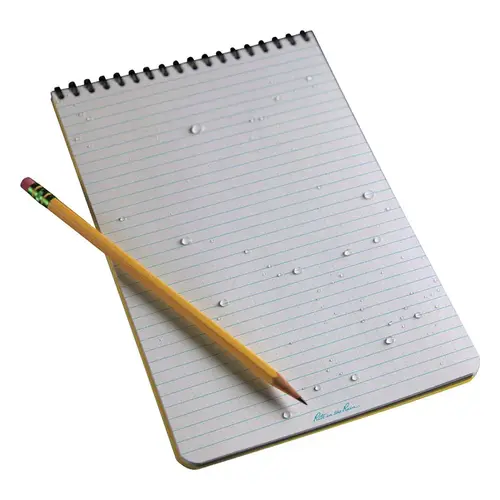 Notebook All-Weather 6" W X 9" L Spiral Yellow
