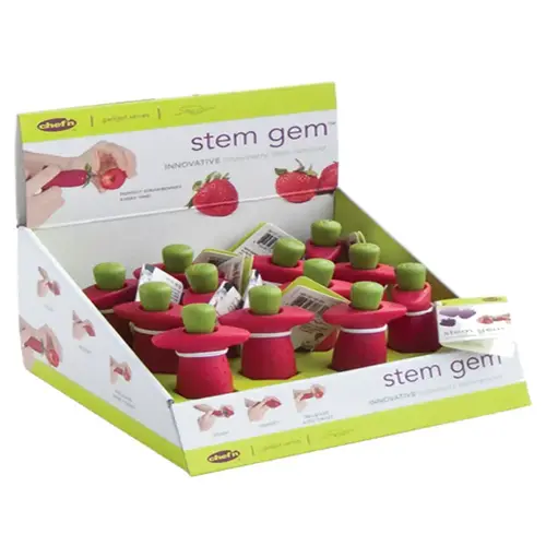 Strawberry Stem Remover Stem Gem Red/Green Stainless Steel Red/Green Strawberry Stem Remover Stem Gem Red/Green Stainless Steel Red/Green