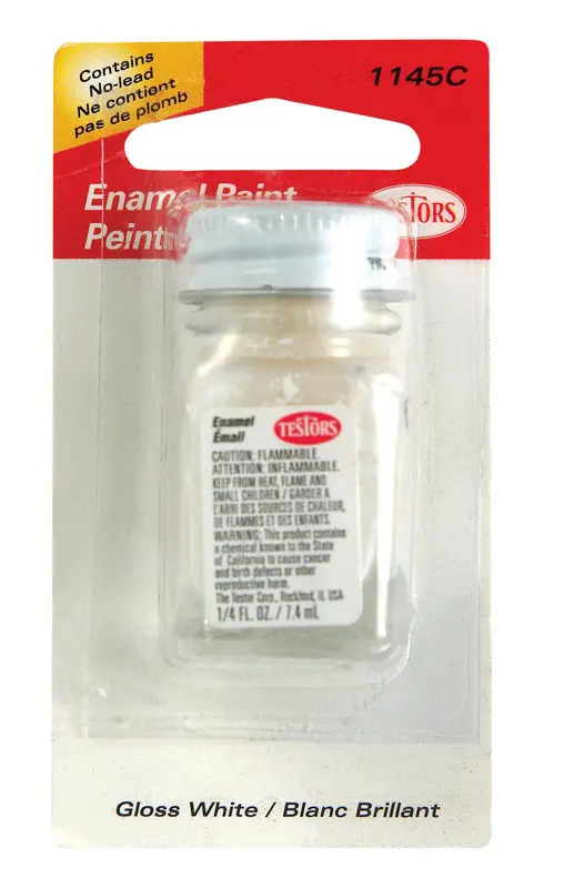 Testors Hobby Paint Gloss White 0.25 oz White - pack of 6 1145C-2-XCP6