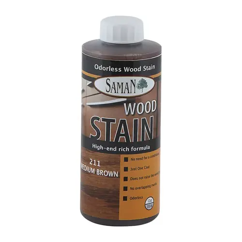 Wood Stain Semi-Transparent Medium Brown Water-Based 12 oz Medium Brown Wood Stain Semi-Transparent Medium Brown Water-Based 12 oz Medium Brown