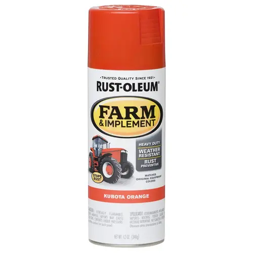 Farm & Implement Specialty Indoor and Outdoor Gloss Kubota Orange 12 oz Kubota Orange Farm & Implement Specialty Indoor and Outdoor Gloss Kubota Orange 12 oz Kubota Orange