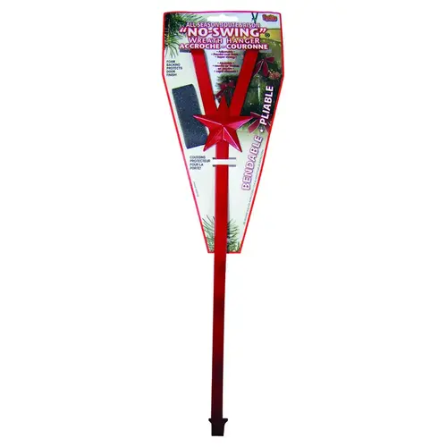 Wreath Hanger No Swing Red Wreath Hanger No Swing Red