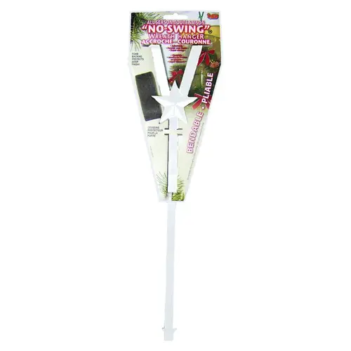 Wreath Hanger No Swing White Wreath Hanger No Swing White