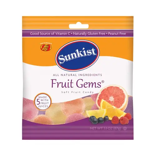 Chewy Candy Sunkist Fruit Gems Assorted 3.1 oz - pack of 12