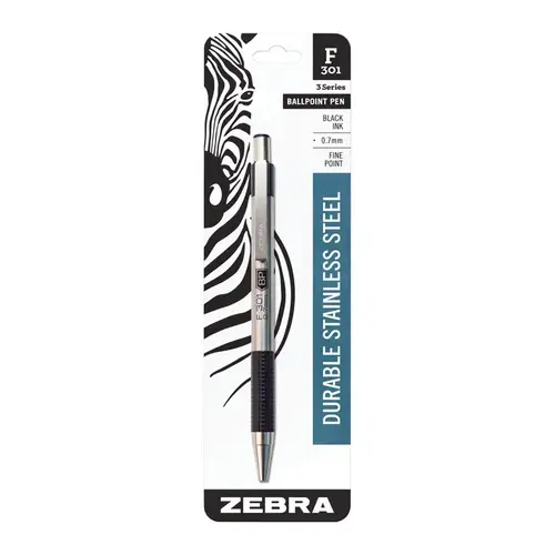 Ball Point Pen F-301 Black Retractable - pack of 12