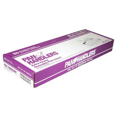 PAN LINER OVENABLE 34X18 FLAT PACK CLEAR