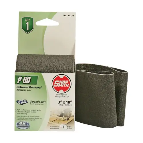 Sanding Belt 18" L X 3" W Ceramic 60 Grit Coarse Sanding Belt 18" L X 3" W Ceramic 60 Grit Coarse