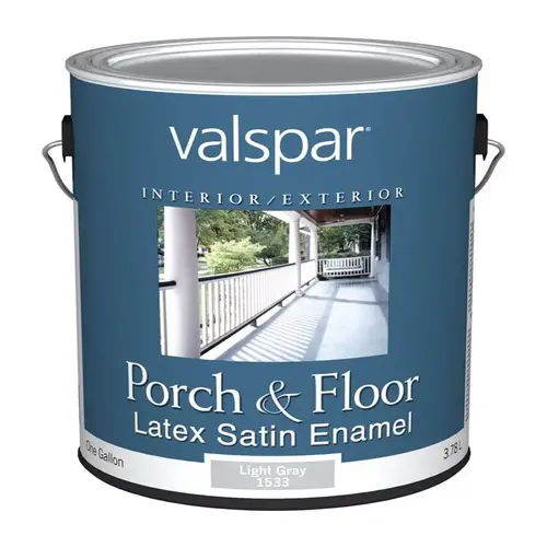 027.000.007 Latex Porch and Floor Paint, Satin, Light Gray, 1 gal 027.000.007 Latex Porch and Floor Paint, Satin, Light Gray, 1 gal