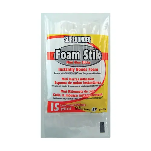 Glue Sticks Foam Stik .27" D X 4" L All Purpose White White