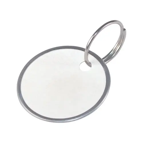Key Ring 1-1/4" D Metal White Labeling/ID White Key Ring 1-1/4" D Metal White Labeling/ID White