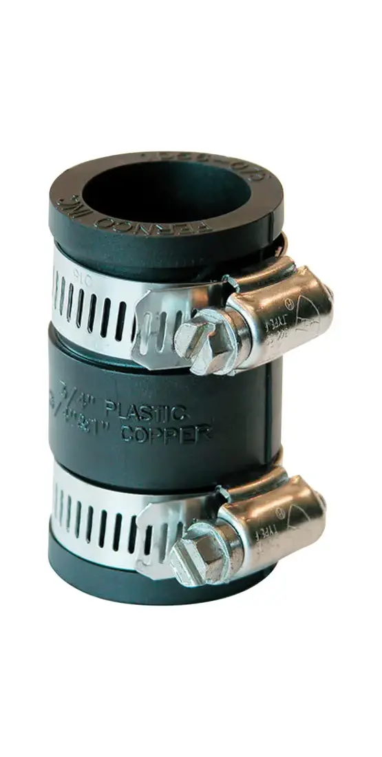 Fernco P1056-075 Flexible Coupling, 3/4 in, PVC, SCH 40 Schedule