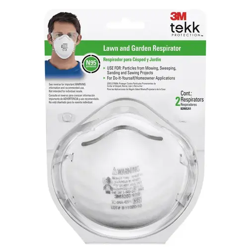 Disposable Respirator N95 Lawn and Garden White Whit - 2 per pack x6 packs Disposable Respirator N95 Lawn and Garden White Whit - 2 per pack x6 packs
