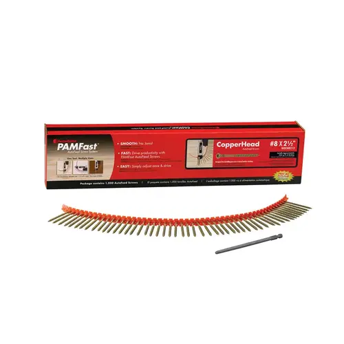 Deck Screws PAMFast Copperhead No. 8 S X 2-1/2" L Star Flat Head