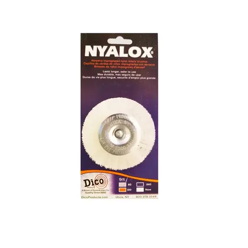 Wheel Brush Nyalox 4" Fine Crimped Mandrel Mounted Nylon 2500 rpm Wheel Brush Nyalox 4" Fine Crimped Mandrel Mounted Nylon 2500 rpm