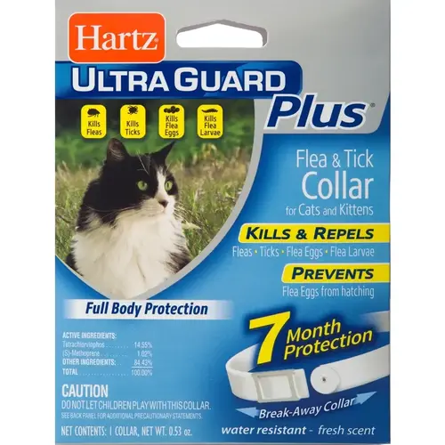 Ultra Guard Plus Water Resistant Flea & Tick Collar For Cats & Kittens